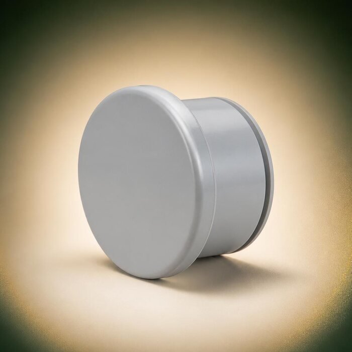 Illustrative concept of a PVC agricultural pipe end cap