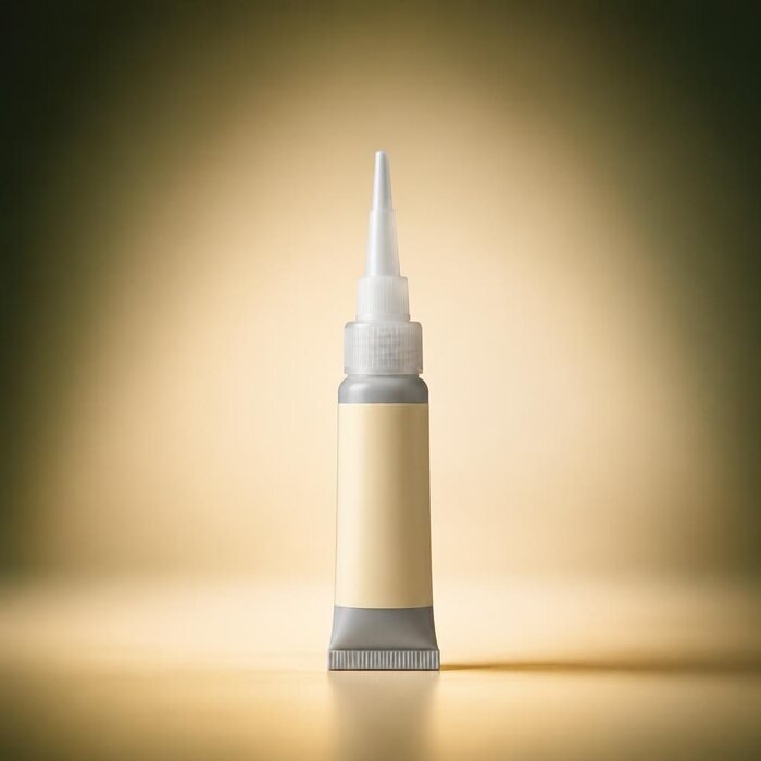 Illustrative concept of a generic adhesive tube, not a product package
