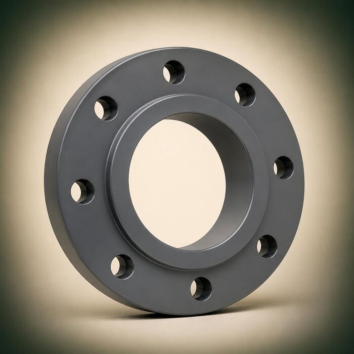 Illustrative concept of a PVC pipe flange