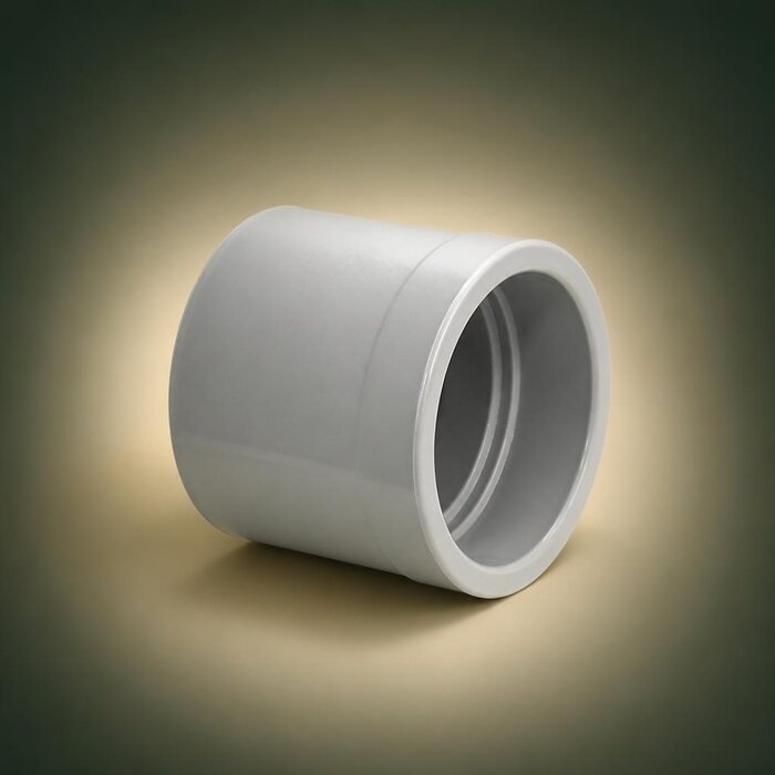Illustrative concept of a PVC pipe socket